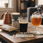 Coffee and beer featuring a pour over style brewer